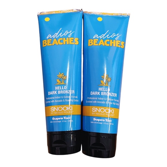 SNOOKI ADIOS BEACHES DARK BRONZER 9 OZ *LABEL DEFECT X2 - BRAND NEW - Picture 2 of 4